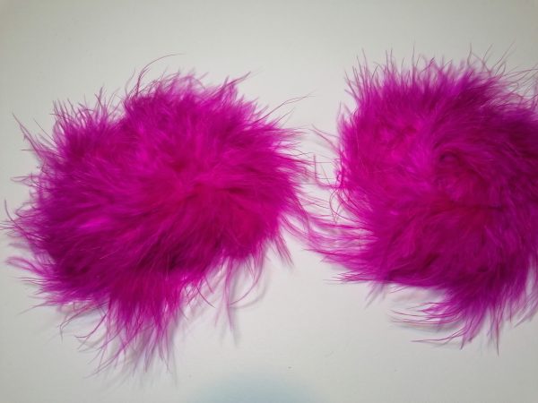 Fluffy Down Feather Magenta Nipple Pasties