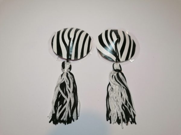 Zebra Patterned Nipple Tassels